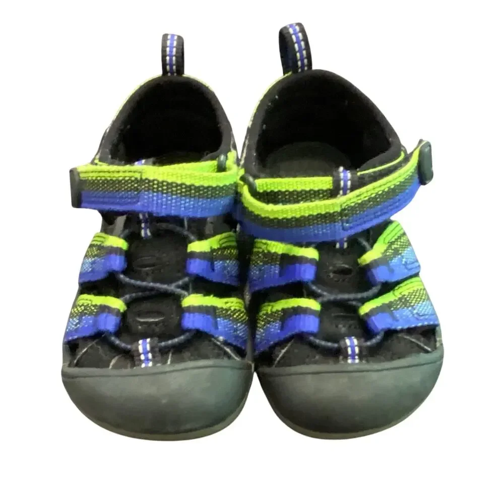 KEEN Toddler Newport H2 Water Sandals Blue Lime Green Sze C5 Estimated Play Shoe